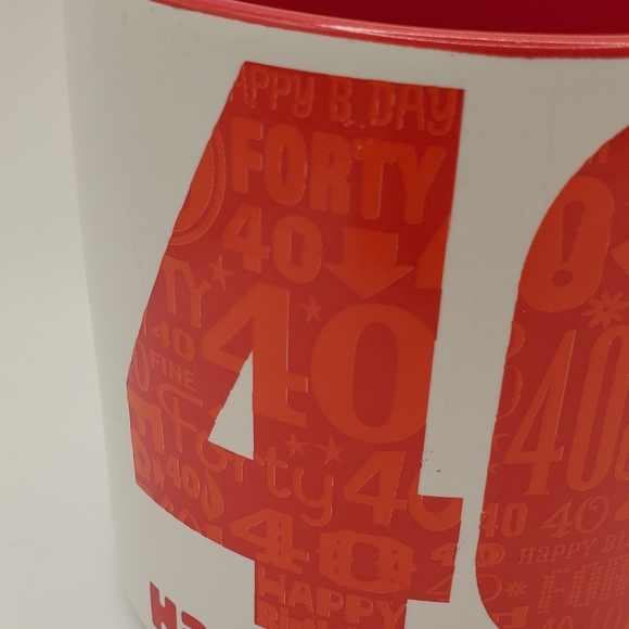Only At Hallmark Red And White 40 th Happy Birthday Mug Celebration Gift - Picture 9 of 10